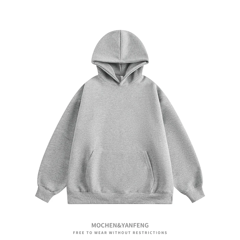【春款重磅简约连帽卫衣】 男士宽松潮流百搭帽衫情侣宽松上衣