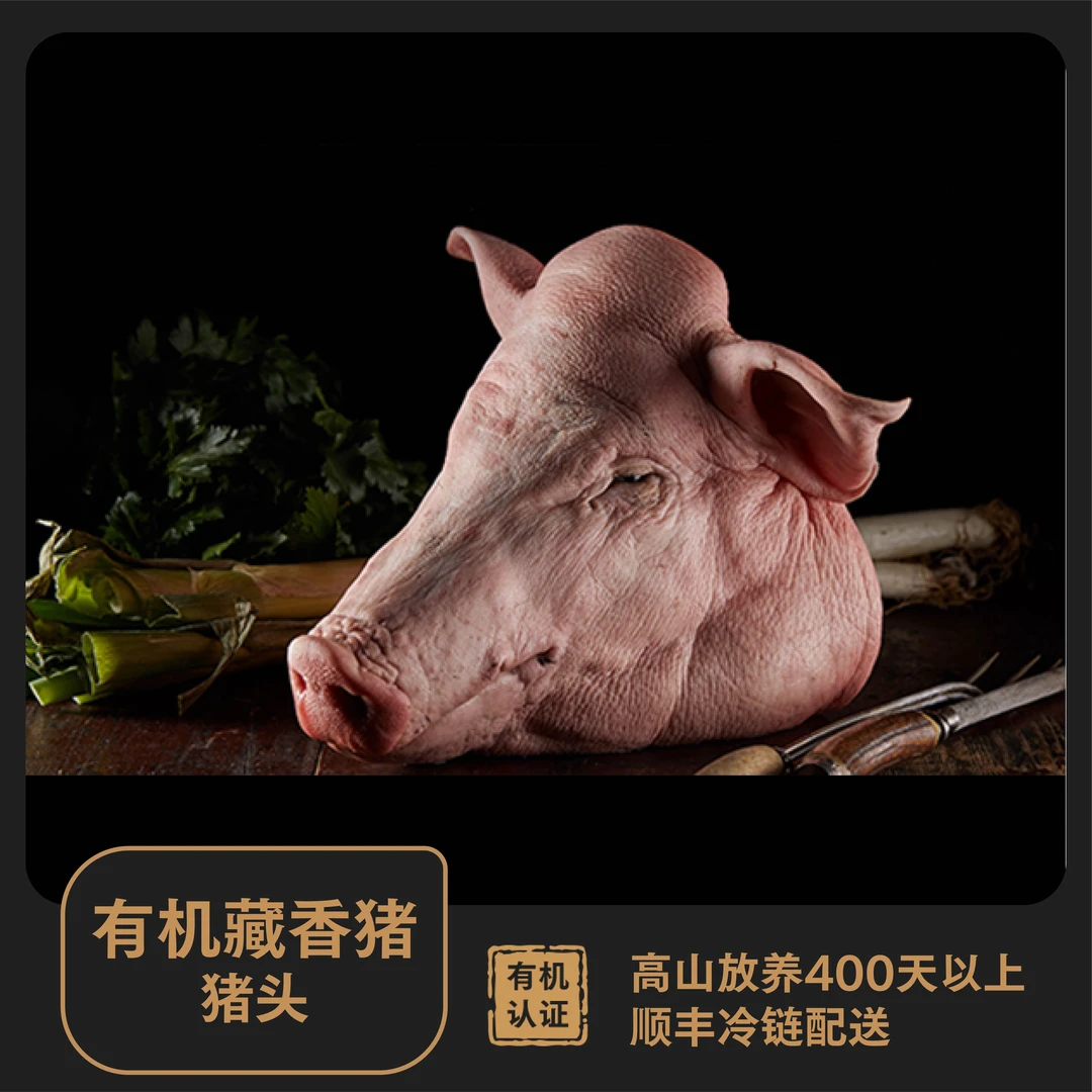 有机藏香黑猪-猪头  缙云高山散养400天