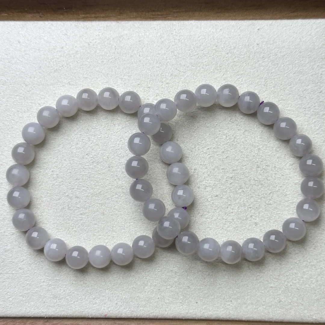 【010A】和田玉烟紫手串多样性发其一