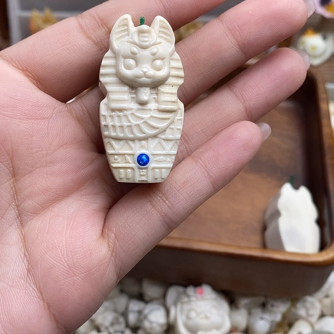 鹿骨把件蓝*?c14鹿角犬神棺不退换