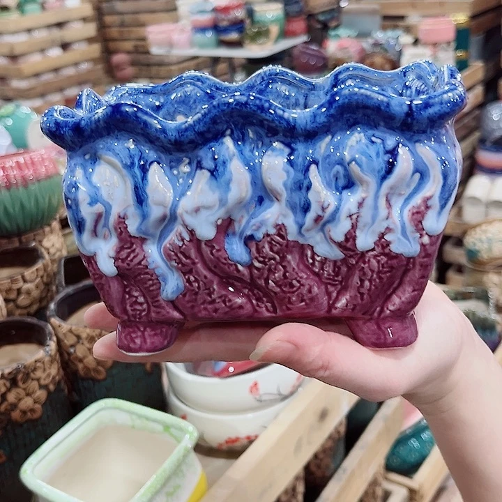 有孔.凑单10元陶瓷花盆发货！