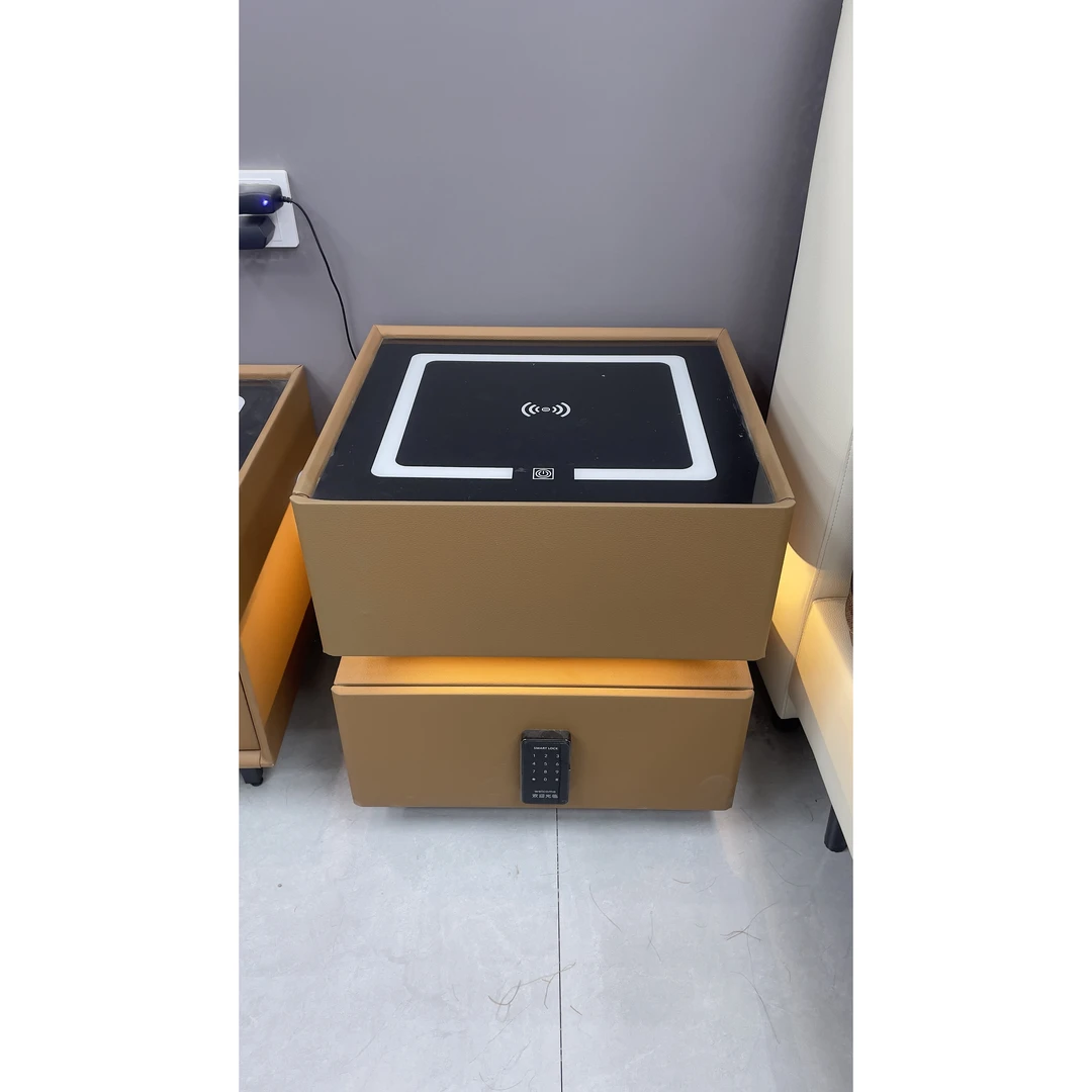 升级气压储物床头保险柜1.8米现代简约双人床主卧1.5米床储物床