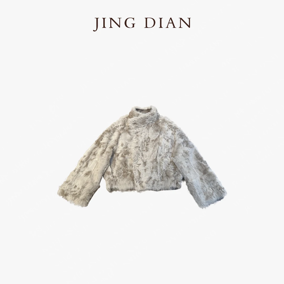 【JD】定制款进口浅咖色短款俩面穿小湖羊外套