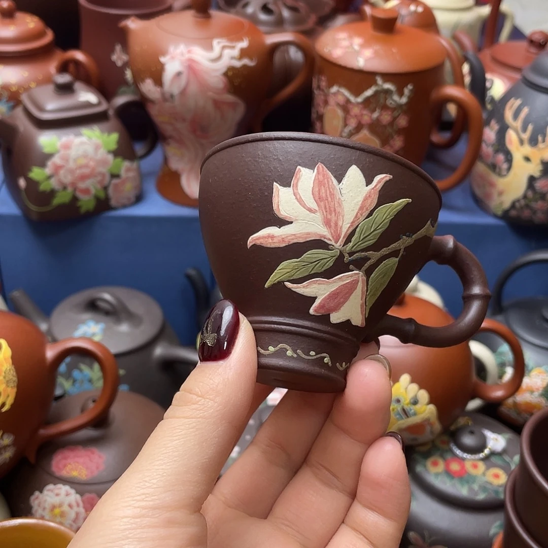 茶杯红泥紫砂主人杯100cc