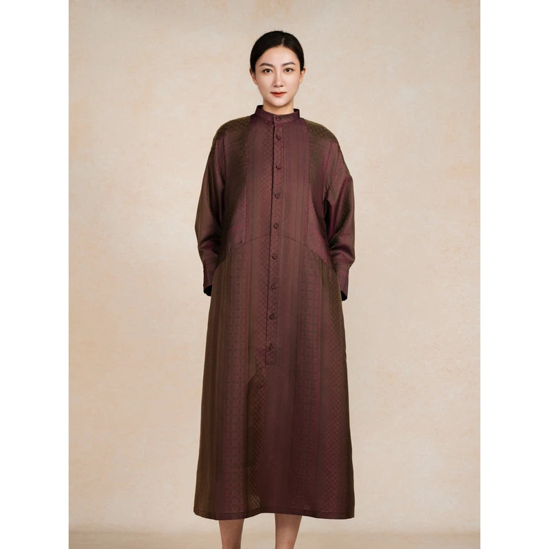 【栖香锦】满分桑蚕丝 色织 国风 新中式 秀款 连衣裙