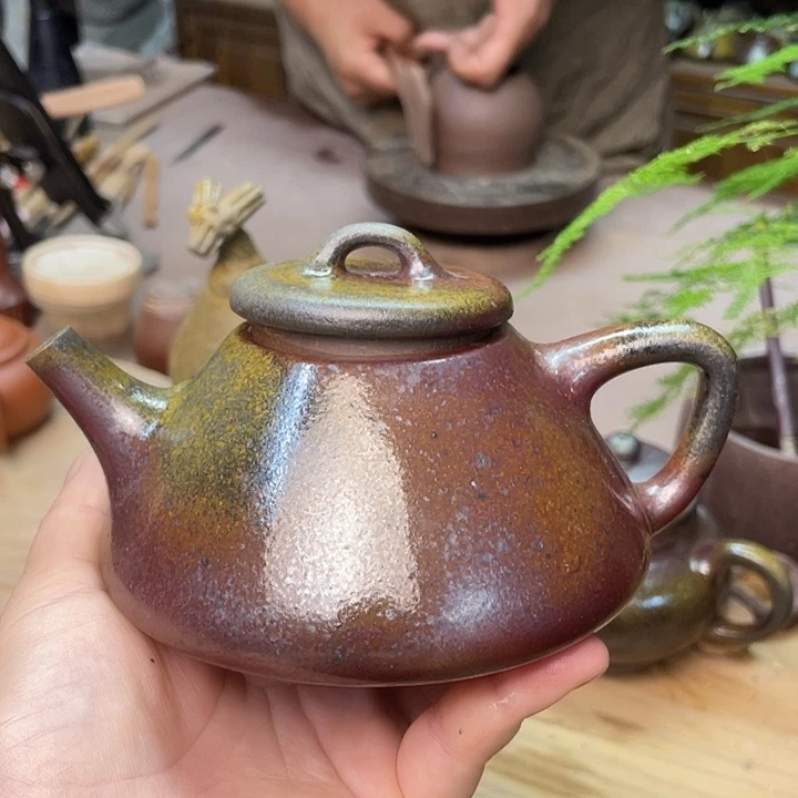 茶壶紫砂纯自然高温无釉裸柴烧