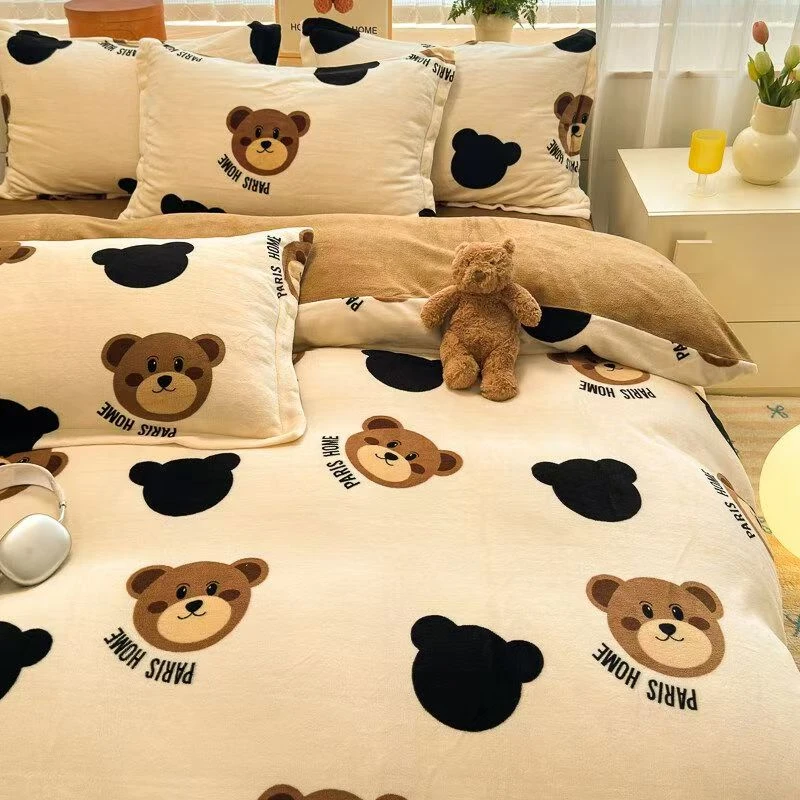 【15天试睡】牛奶绒春秋被双面绒被子小棕熊蹬被2~3斤可机洗