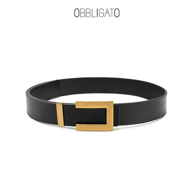 OBBLIGATO奥丽嘉朵2025秋季新品1C35395020宽3.5CM金属几何皮带