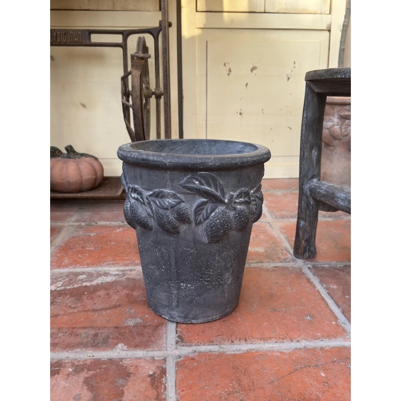 复古柠檬粗陶花盆手工盆红陶盆三角梅花盆