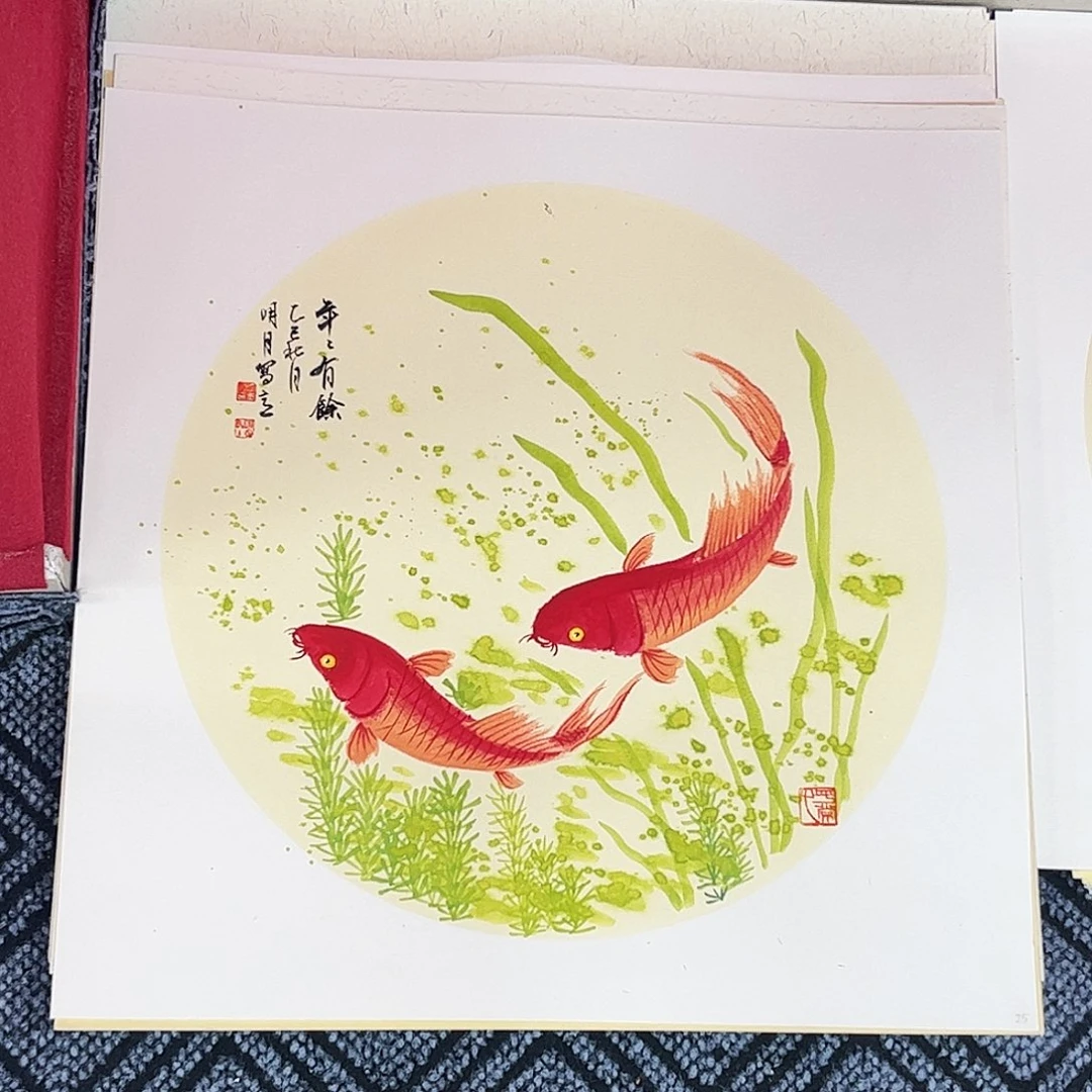 国画明月老师三尺斗方花鸟卡纸作品旭