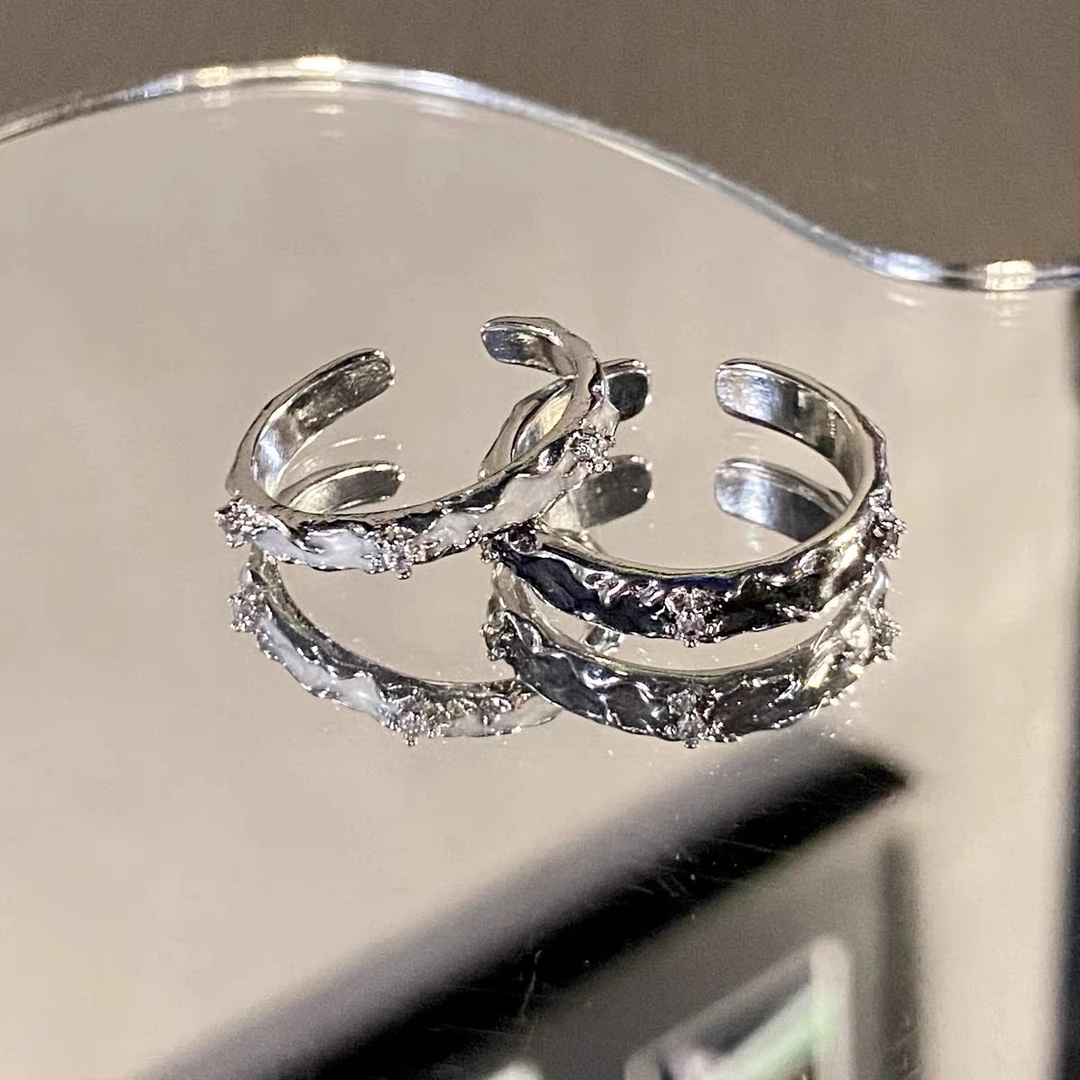 合金锆石戒指 ELYSIUM 轻奢时尚气质百搭戒指（6042）