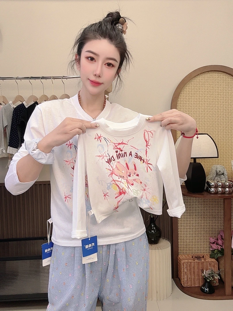 亲子长袖春装上衣女宝宝春季新款儿童可爱童装