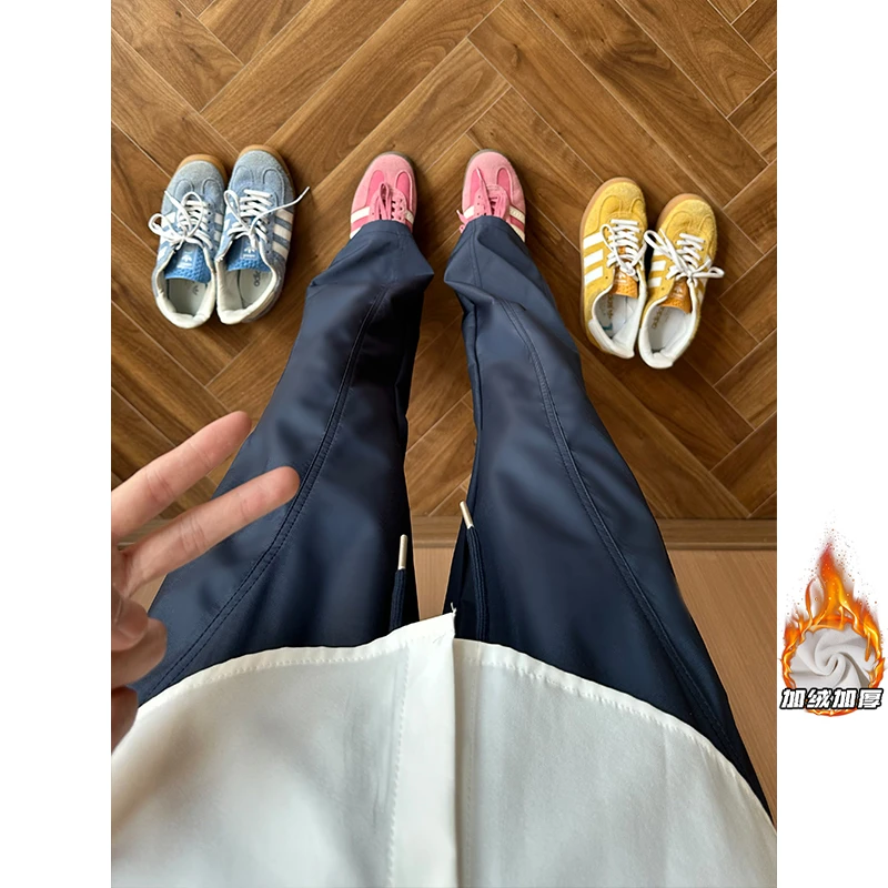 美式微喇裤子男款秋季斜切速干冲锋裤软壳防水风直筒显腿长休闲裤