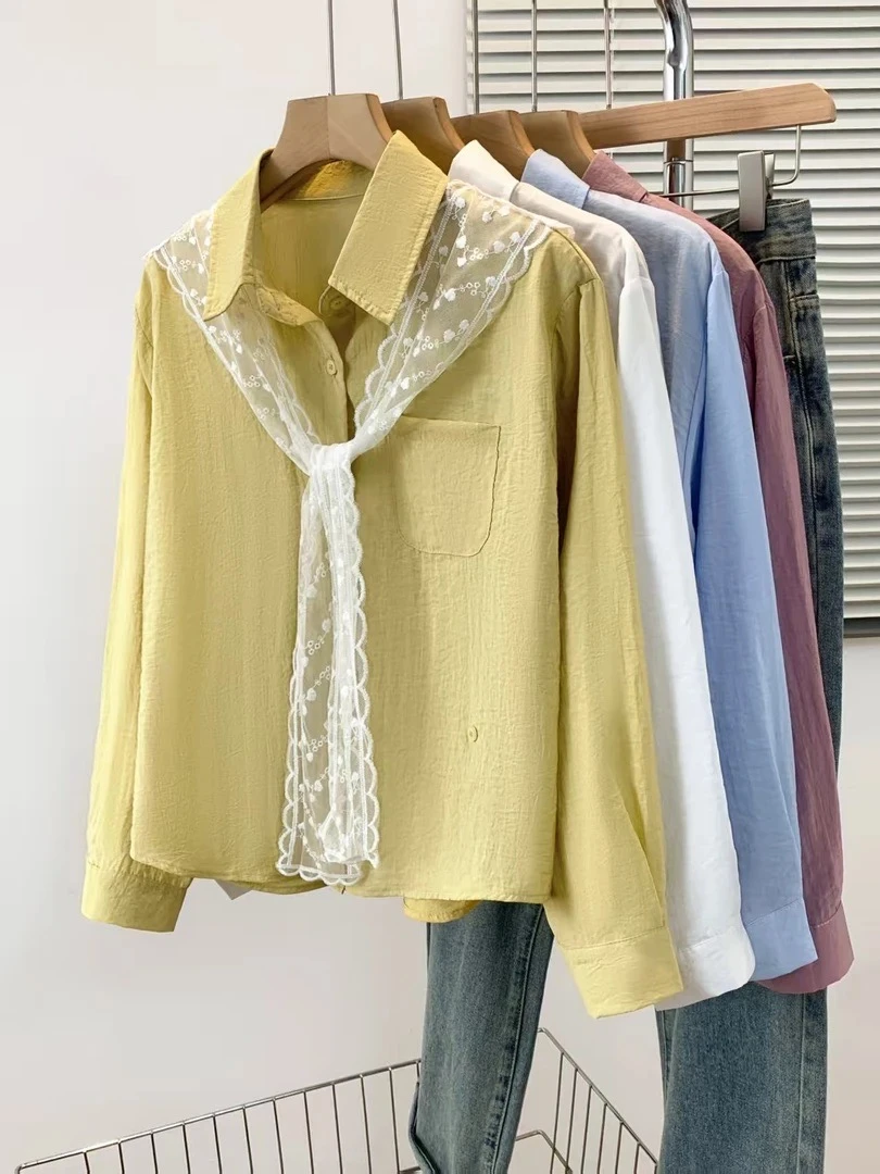 小众纯色上衣东南亚风长袖防晒衬衫春夏宽松韩版时尚衬衣防晒衣