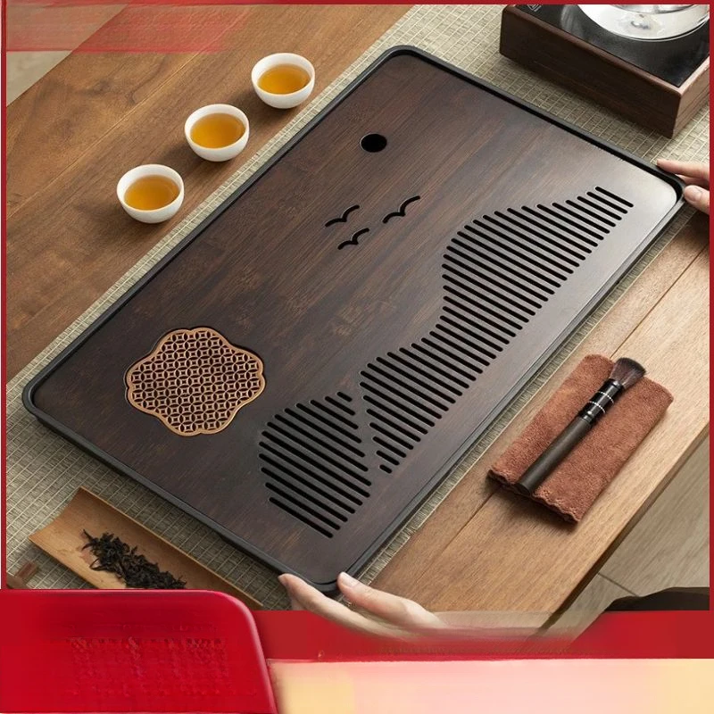 竹质茶盘家用轻奢小型沥水式茶台蓄水茶海便携干泡台小型茶托盘