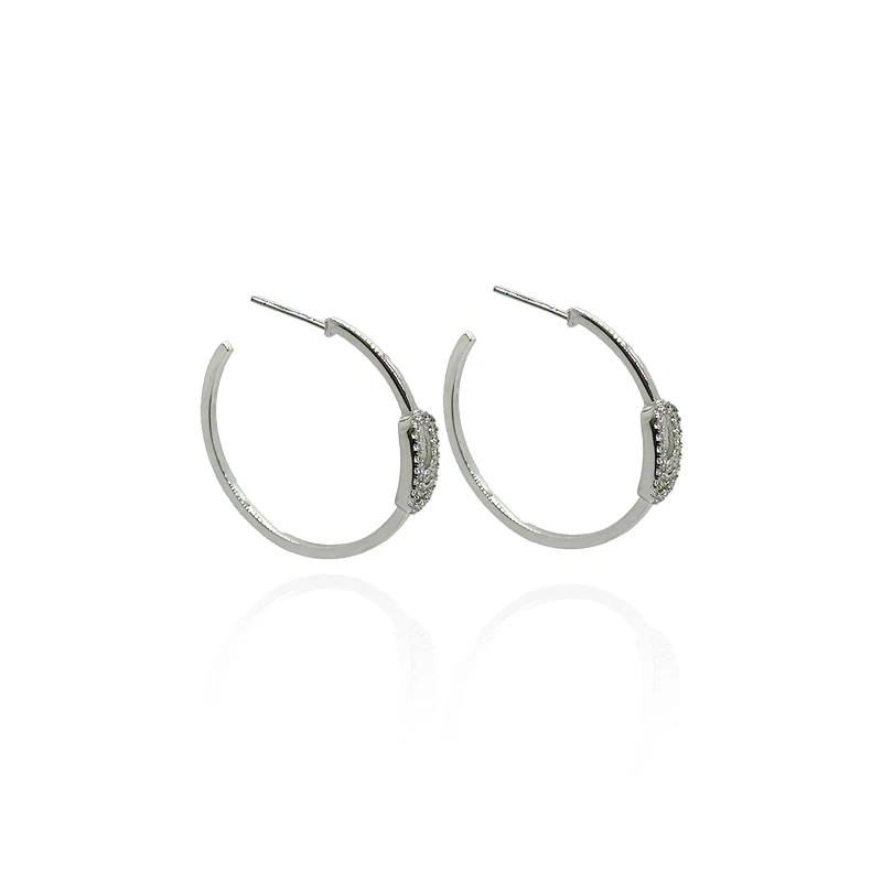 铜合金锆石耳饰 精抛快乐钻C圈耳环-6849