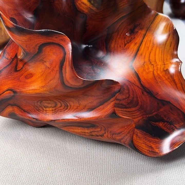 扶**尘老挝大红酸枝果盘一个