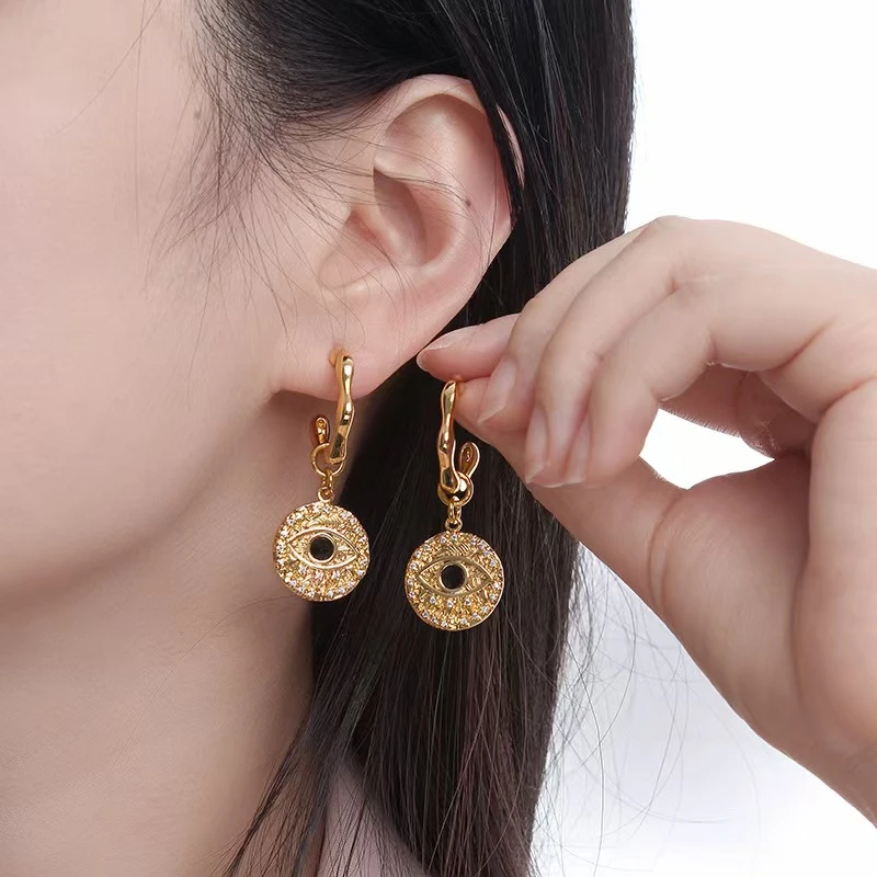 铜合金耳饰 溯源好物简约恶魔之眼耳饰~5079