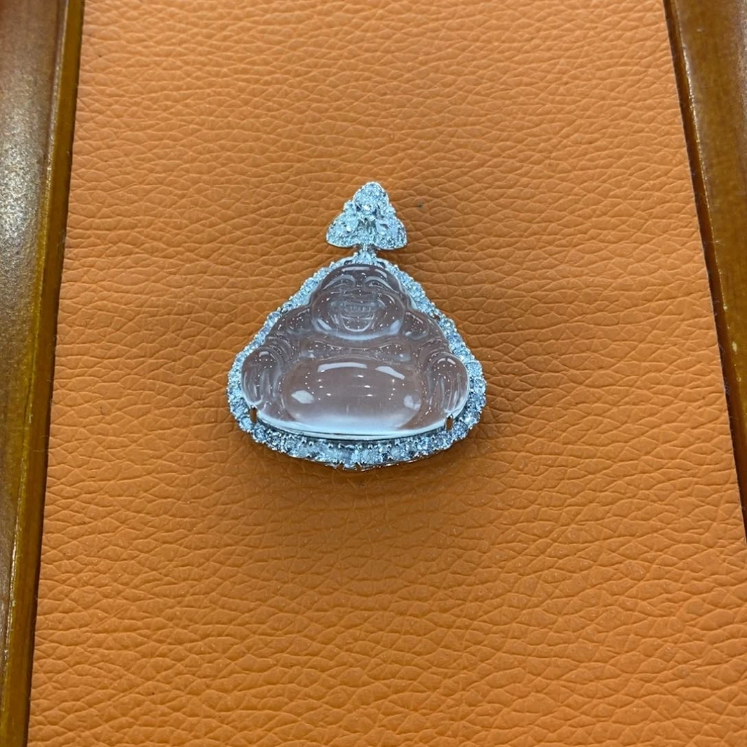 石英质玉吊坠(赠链)银S925镶嵌秋*