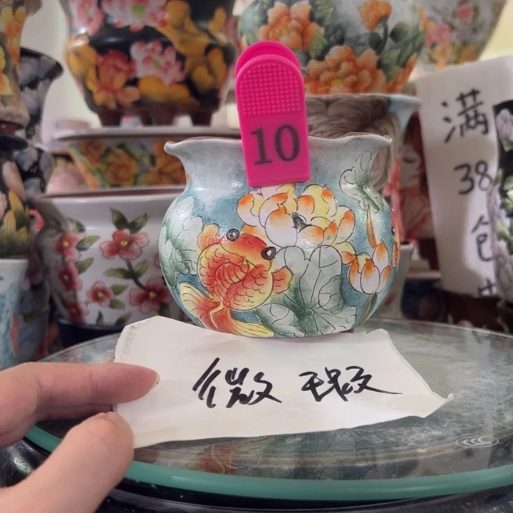 景德镇手绘花盆满38包邮偏远地区除外