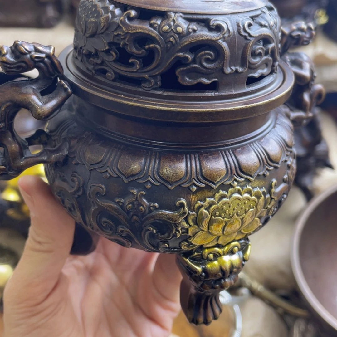 星**梦原矿风磨铜熏香炉