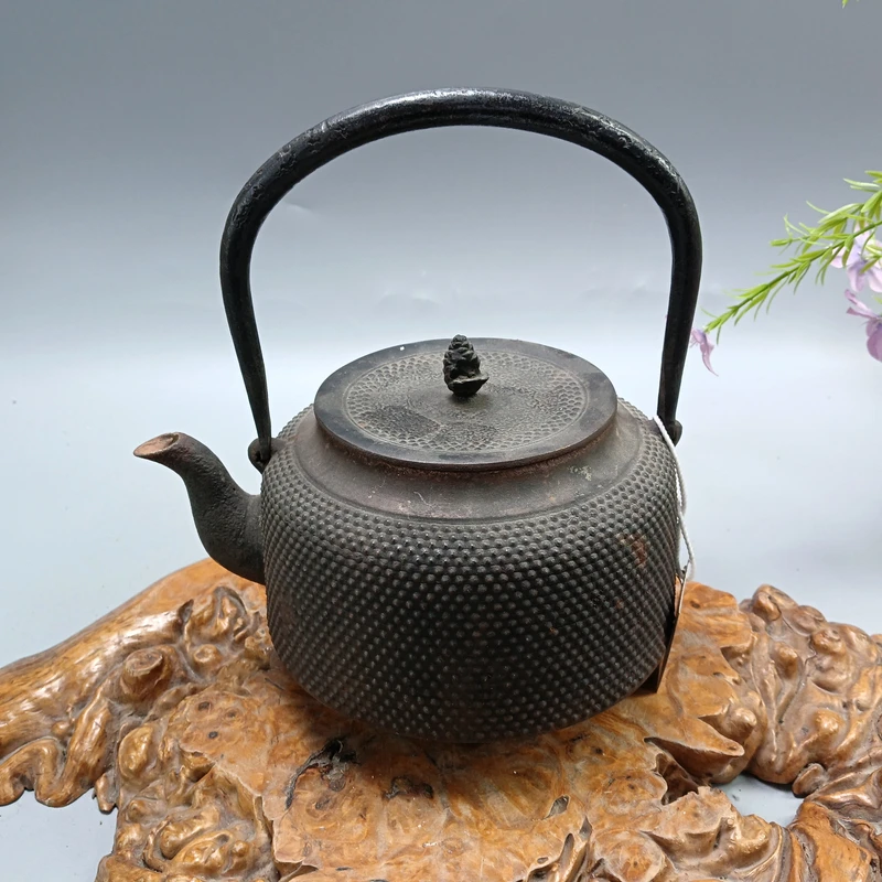 332号1.8-1.5铁制提梁壶摆件礼品茶周边锈迹价格详询