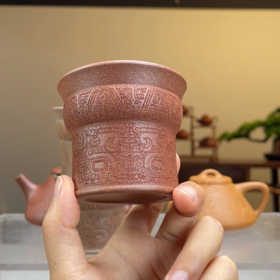 【闪购商品】茶壶紫砂坦*红黄段主人杯容量120cc