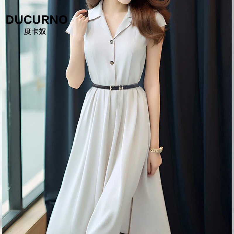 2025秋季新款法式女装气质衬衫连衣裙收腰显瘦小香风通勤职场穿搭