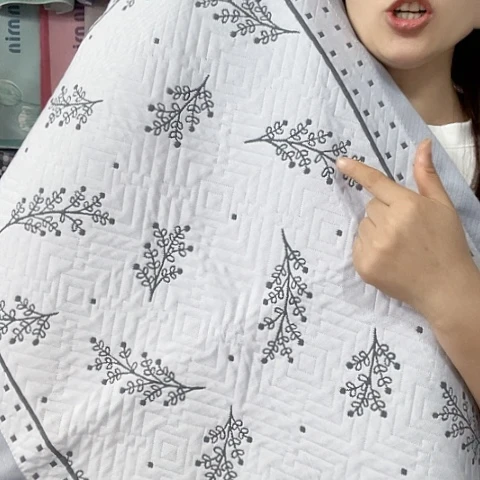 棉纱布灰狼春叶纯棉