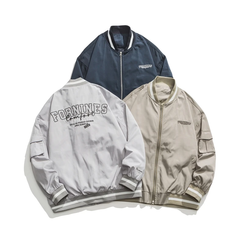 BINFU新款男女同款时尚款长袖夹克外套