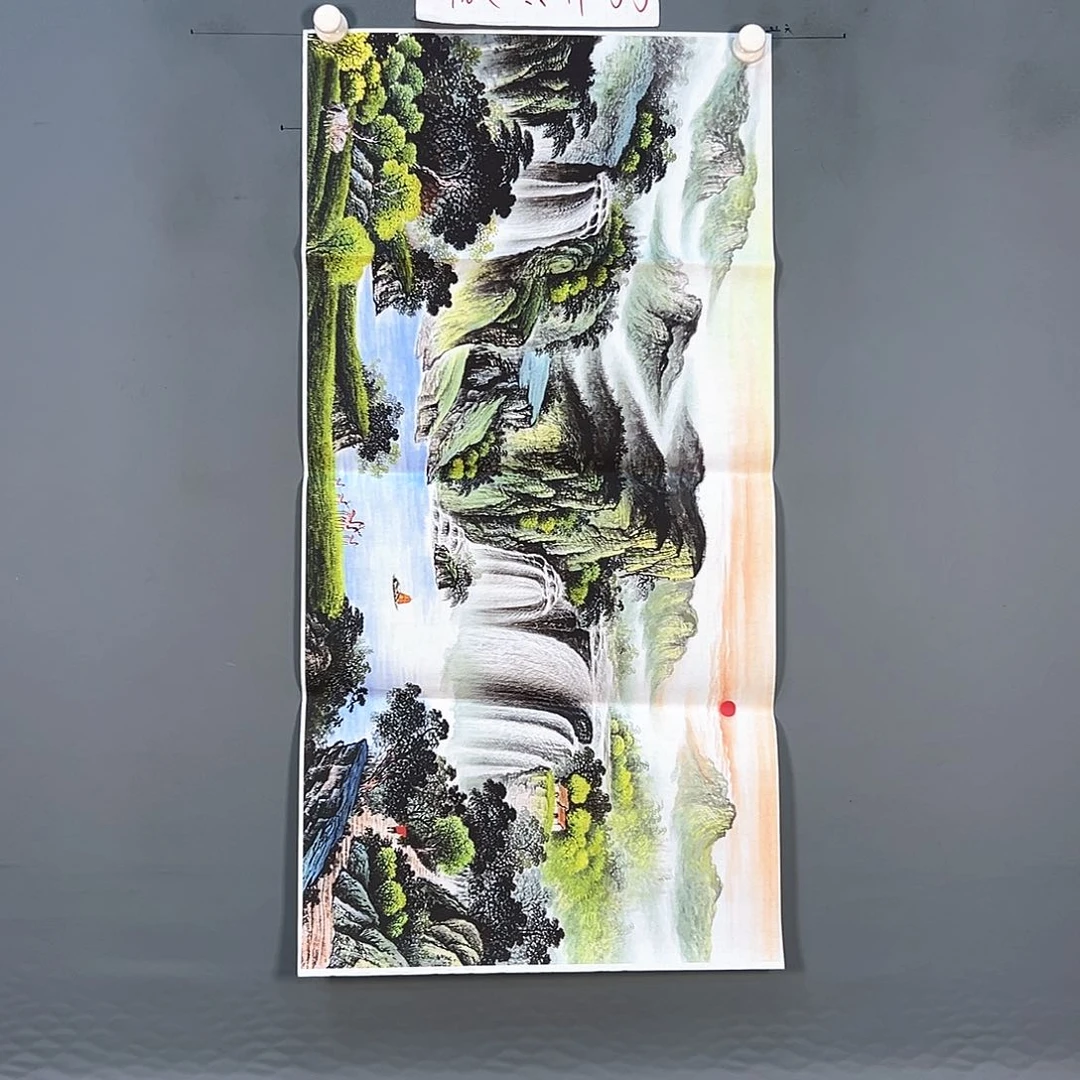 国画975 花鸟和蝴蝶在水中