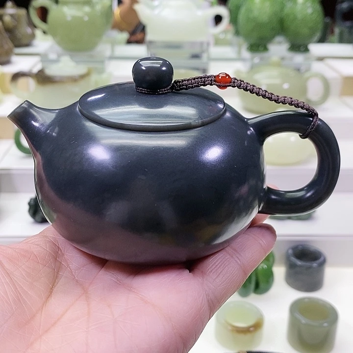 和田玉未镶嵌挂件茶壶220ml（微瑕）