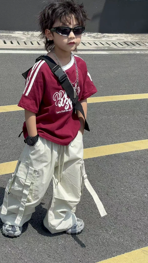 儿童夏季纯棉短袖T恤韩版男女童洋气运动上衣T恤中大童