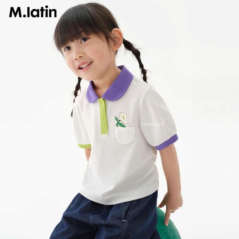 宝宝洋气polo衣服夏季马拉丁童装儿童T恤夏新款女童男童印花POLO