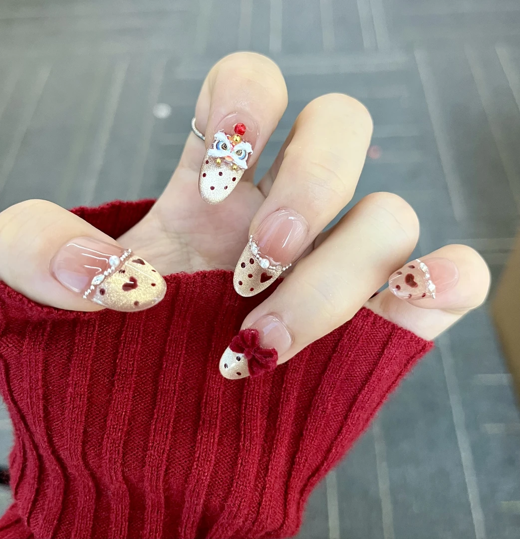 【心悦醒狮】纯手工穿戴甲精致新年款式十片装