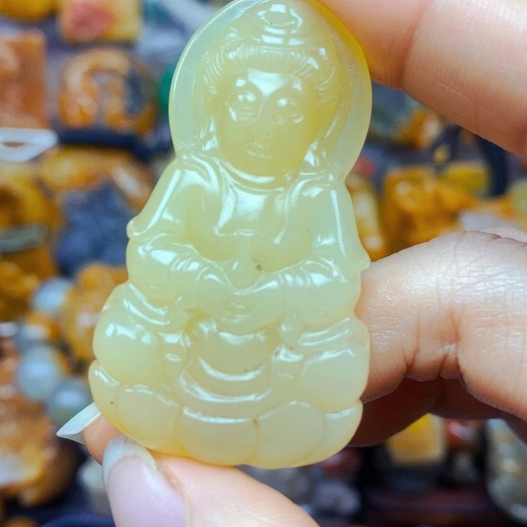 未镶嵌石英质玉（黄龙玉）吊坠(不含链)