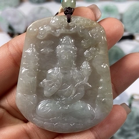 翡翠颈饰未镶嵌大势至菩萨