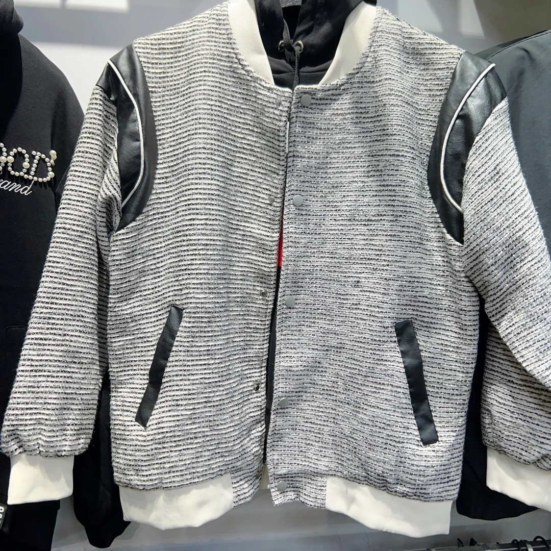 单排扣小香风宽松百搭棒球服外套男士秋冬季高级感上衣
