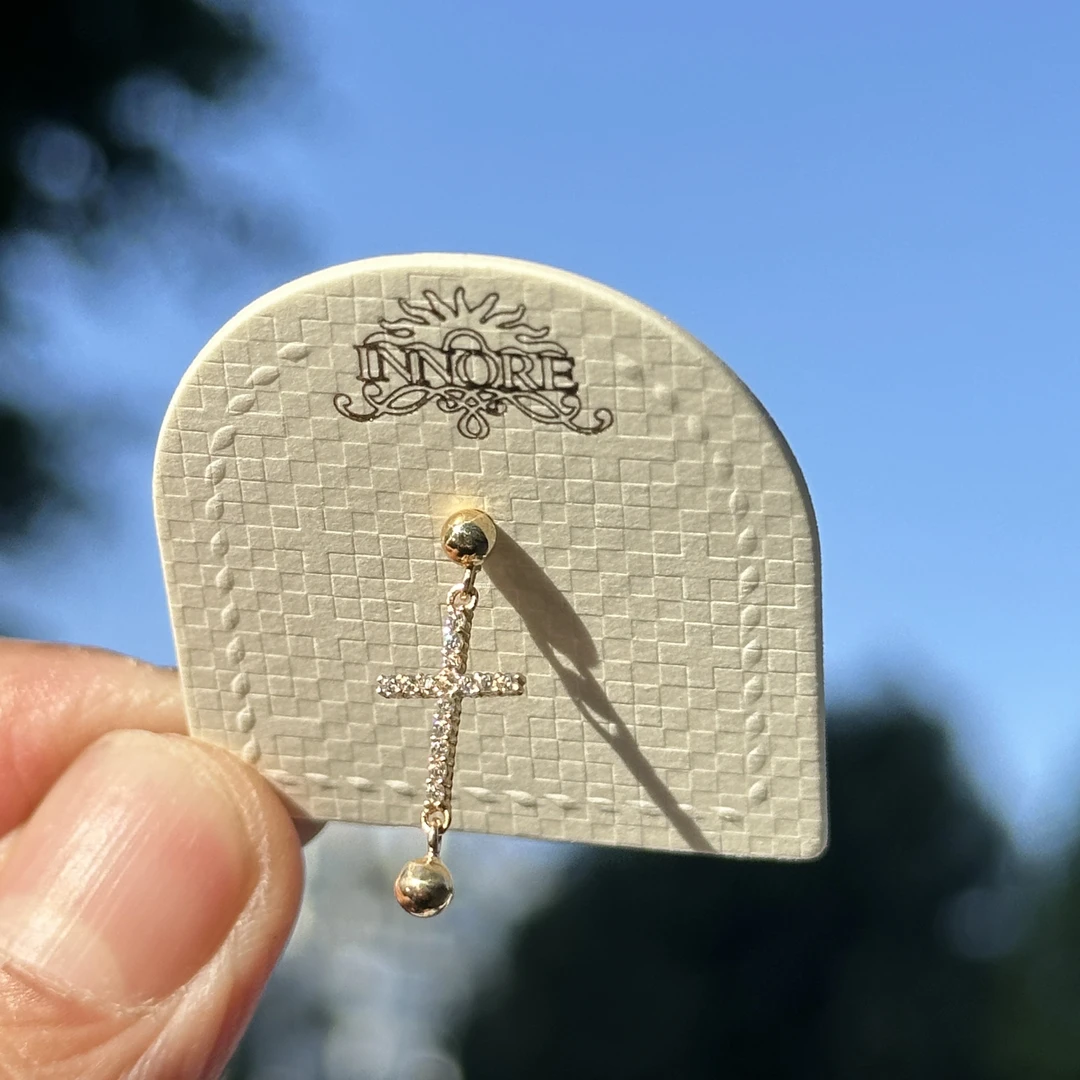 合金耳饰 韩国耳骨钉十字架满钻耳钉螺丝耳拧