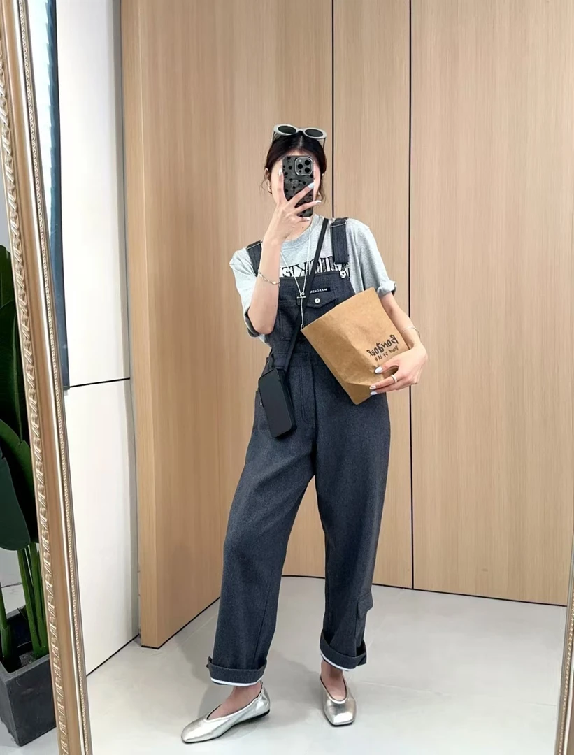 222【羊毛】新款松林梦羊毛连身裤工装背带裤女