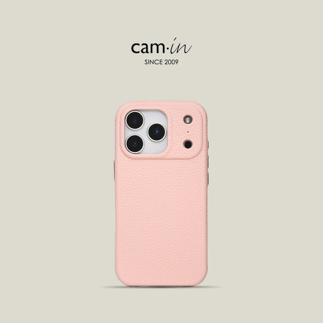 cam-in简约iPhone17系列意大利进口牛皮皮革手机壳ins真皮手机壳