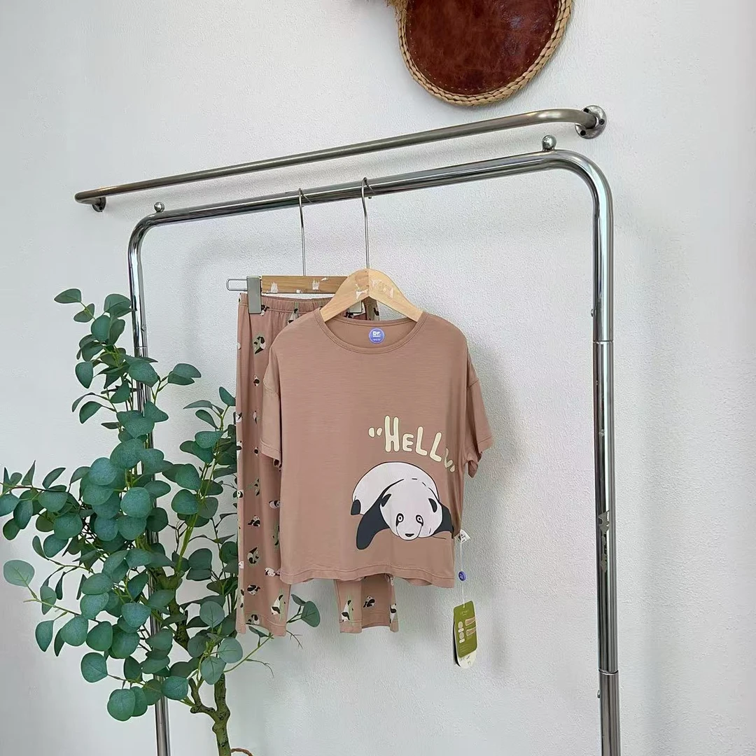 2723博蜜茶棕睡衣套装