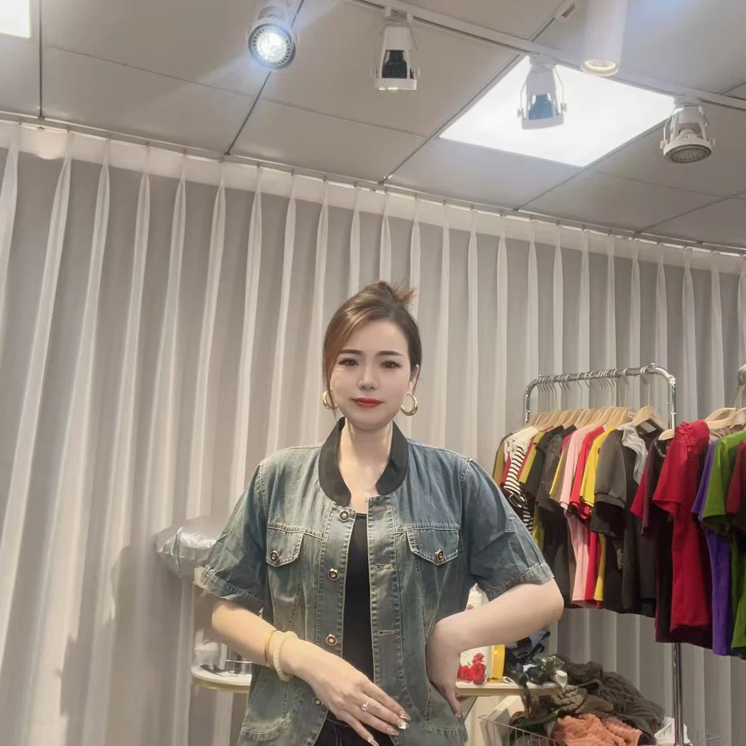 大美小美 微胖MM（现货福利）牛仔外套短袖设计感