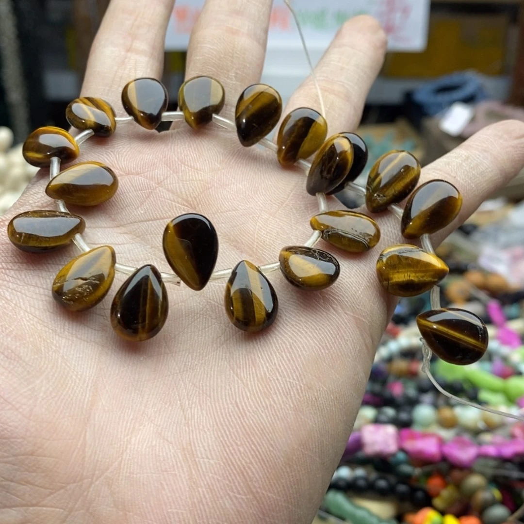 玛瑙/玉髓未镶嵌珠宝半成品一条黄虎石451