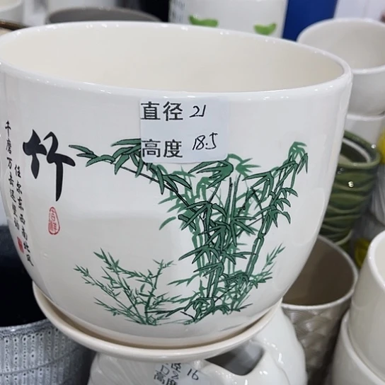 多肉绿植陶瓷花盆9.9包邮，有孔