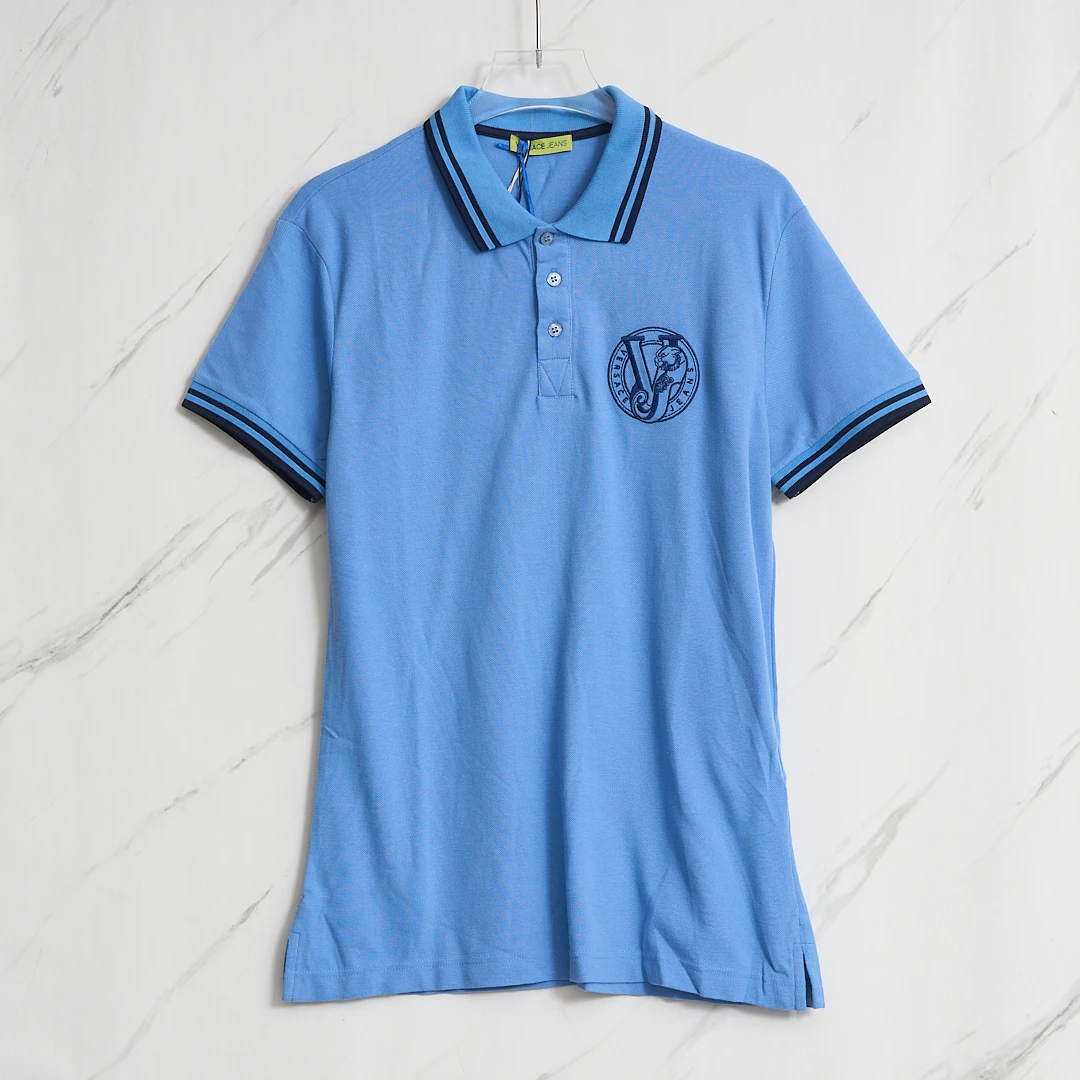 Versace Jeans男士刺绣条纹polo衫/VSBU00866