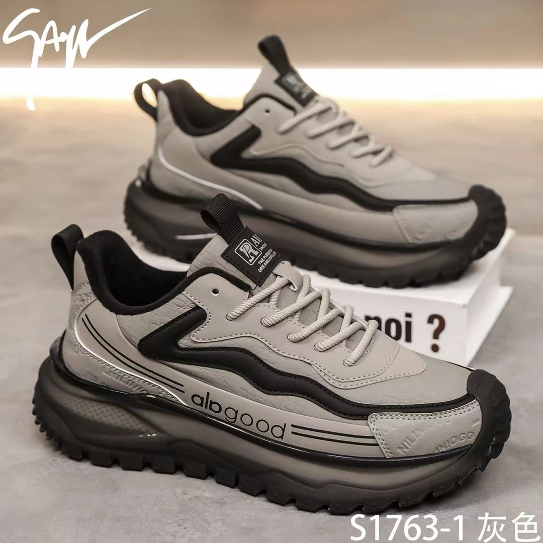 冬季加绒时尚百搭舒适保暖增高减震休闲运动鞋