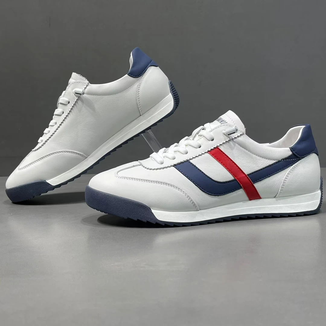 头层牛皮阿甘鞋男士春夏季爆款潮流男款经典休闲运动德训小白鞋子