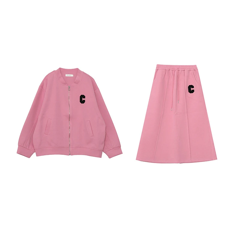 【狂欢价】W985加肥设计感两件套胖mm休闲套装加大女士外套半裙