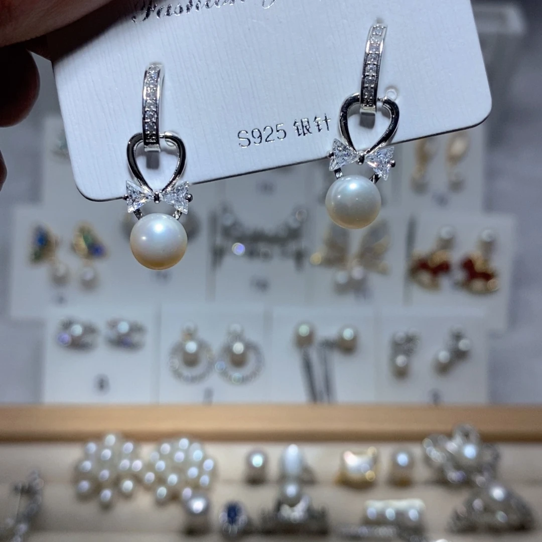 耳饰淡水珍珠银S925镶嵌